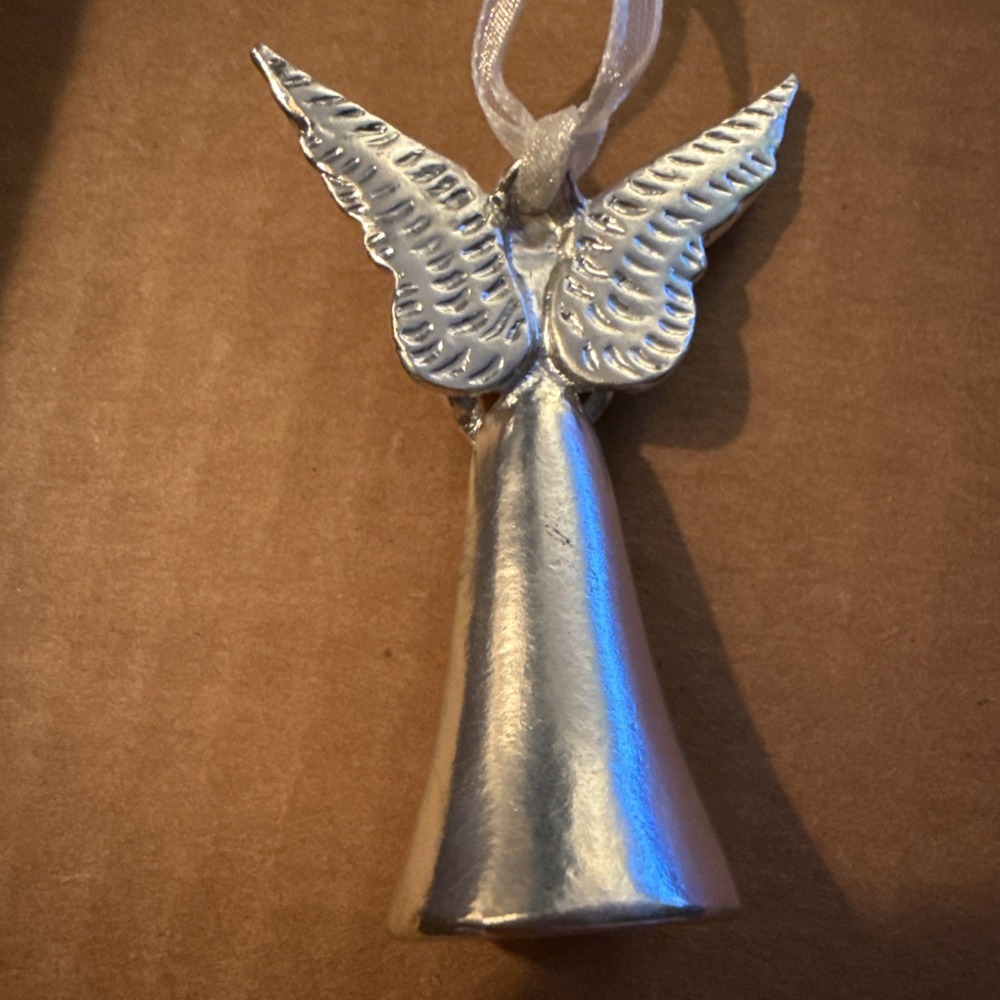 Serenity Silver Metal Friendship Angel Ornament Bell Forever Friend - Picture 4 of 8